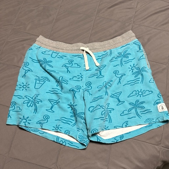 Chubbies LoungeWear 7" Inseam Drawstring Sweat Shorts Beach Print Blue‎ Large - Picture 2 of 8